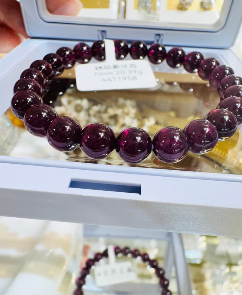 精品絕美晶體紫牙烏水晶7mm20.39g美容水晶氣血循環