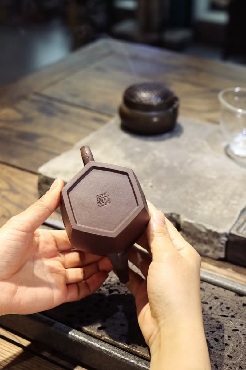 送禮紫砂壺茶壺六方宫灯 全手工  紫泥 200ml 7孔 刘素素作品  泥