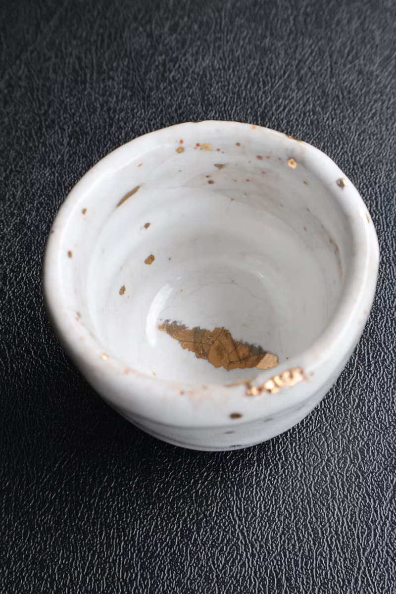 白志野鎏金-個性杯-台灣陶藝家余華宇老師手作-容量約70ml