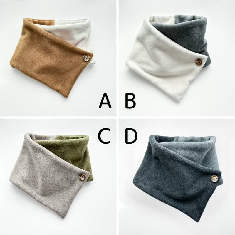 オシャレに暖かく バイカラーのネックウォーマー　メルトンフリース　クリスマスギフト