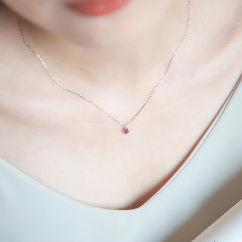 紫水晶925純銀簡約六爪項鍊