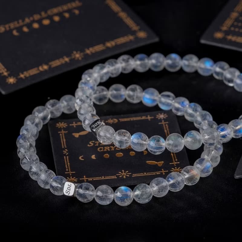 頂級強藍月光石 | 天然能量手串 | 5.5-6.0mm  D14301