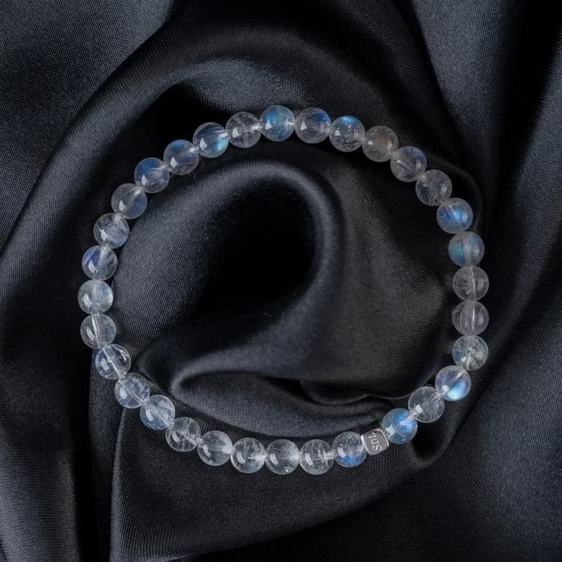 頂級強藍月光石 | 天然能量手串 | 5.5-6.0mm  D14301