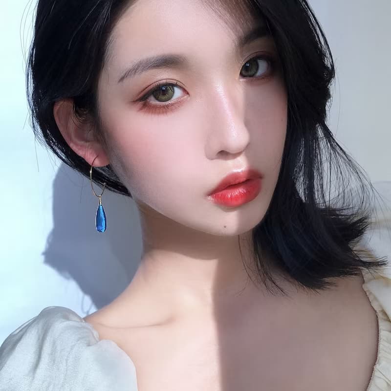 Hi Onion原創倫敦塔集雨人小眾水滴圓形耳環復古冷淡高級水晶耳掛