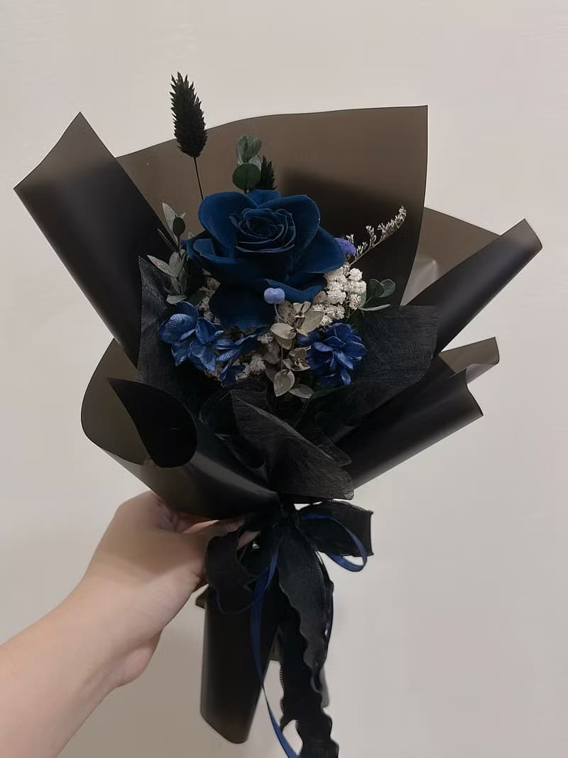 美好時光|深夜藍調-永生花花束、玫瑰花束、花束、情人節、父親節
