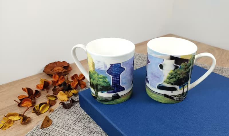 藝術瓷盤 漫步台中歌劇院 小光點畫廊身心障礙藝術畫家-陳華國