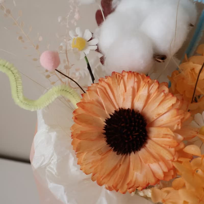 青春扭棒橘太陽花花束 向日葵 生日  畢業禮物 老師禮物