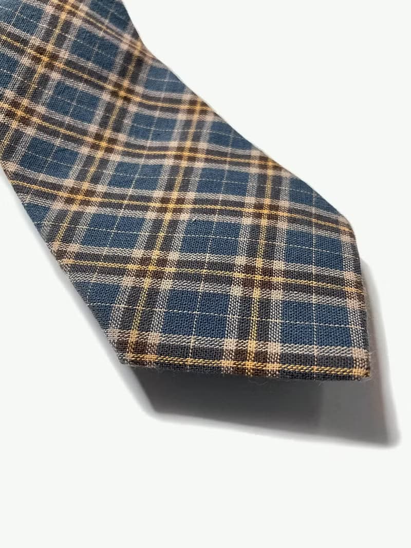 藍黃格英倫風 領帶 Neckties