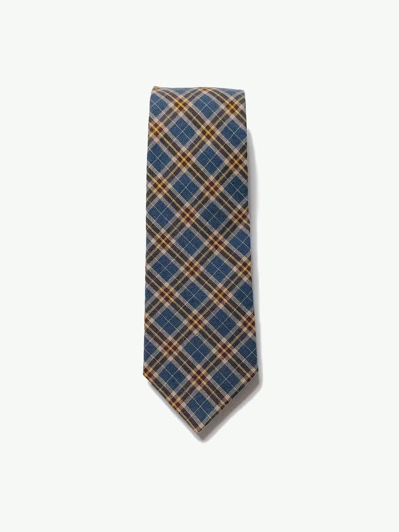 藍黃格英倫風 領帶 Neckties
