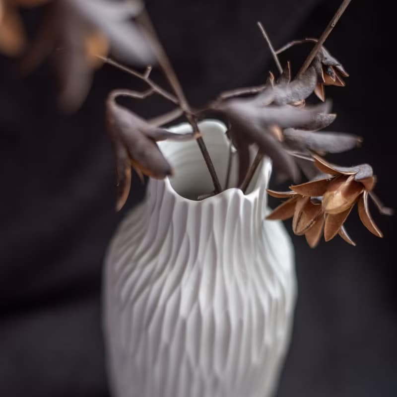 霧的原貌 割紋瓶 中 - 手作花器