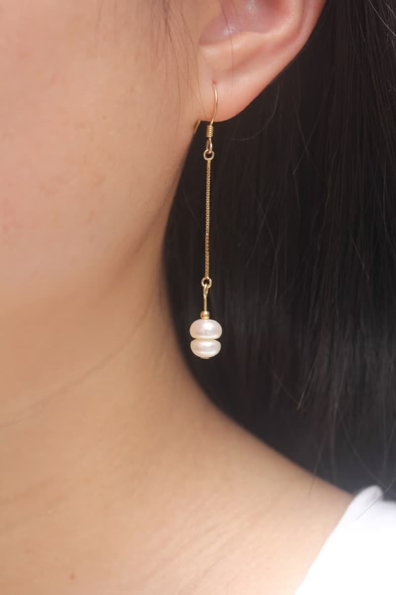 珍珠長耳墜    復古優雅氣質耳飾耳釘耳環/生日禮物情人節