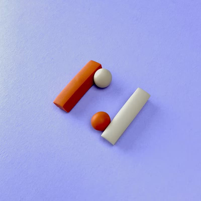 nearly equal terracotta×beige ピアス イヤリング