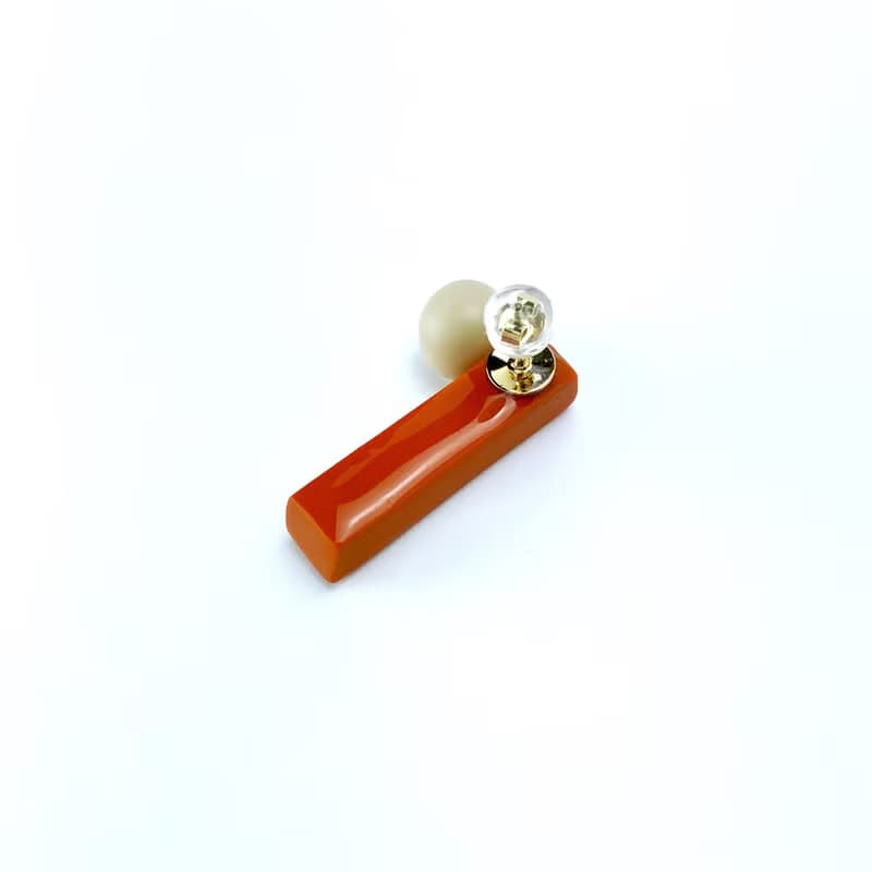 nearly equal terracotta×beige ピアス イヤリング