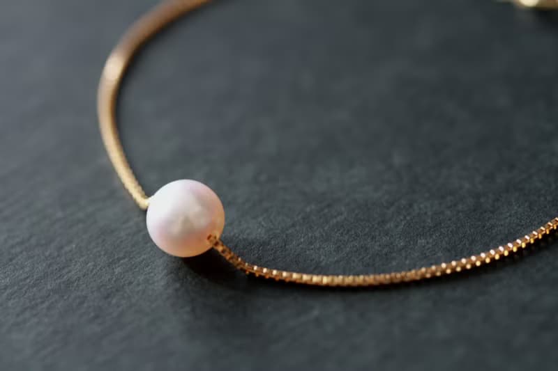 あこや真珠 べネチアンブレスレット　Akoya Pearl box chain bracelet