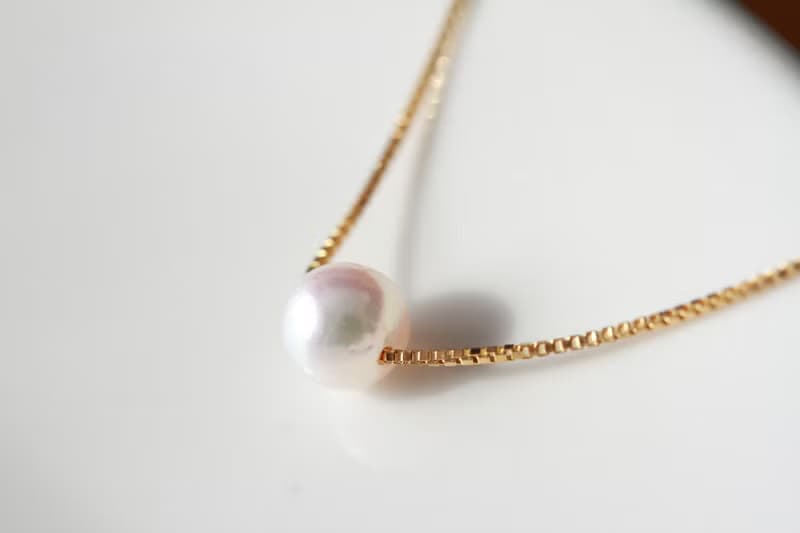 あこや真珠 べネチアンブレスレット　Akoya Pearl box chain bracelet