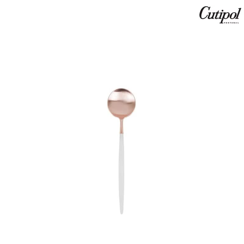 葡萄牙Cutipol GOA系列白玫瑰金18cm點心匙