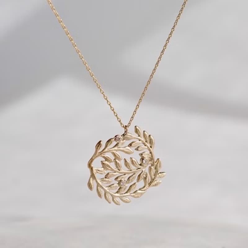 Foliage circle diamond necklace 　P091K10
