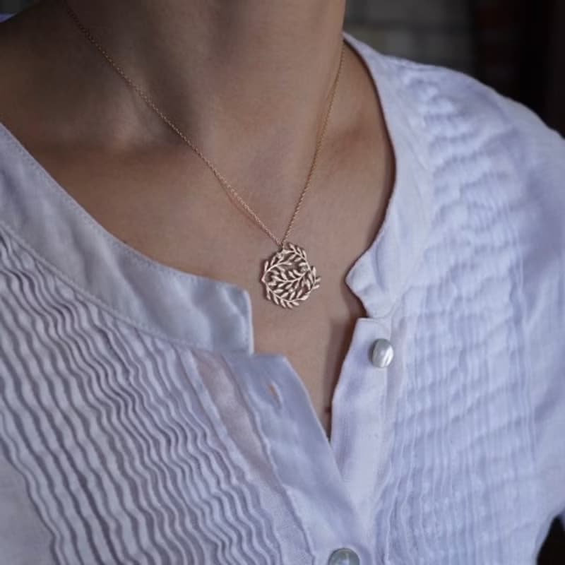 Foliage circle diamond necklace 　P091K10