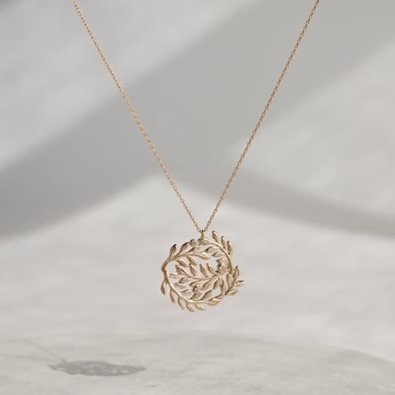 Foliage circle diamond necklace 　P091K10
