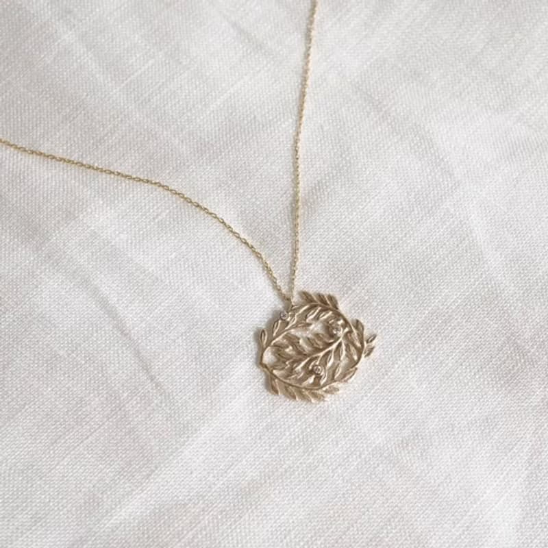 Foliage circle diamond necklace 　P091K10