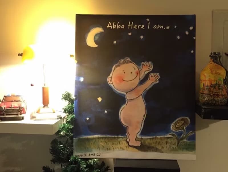Abba Here I am 天父我在這裡 掛畫 基督教 禮物 受洗 sophie art