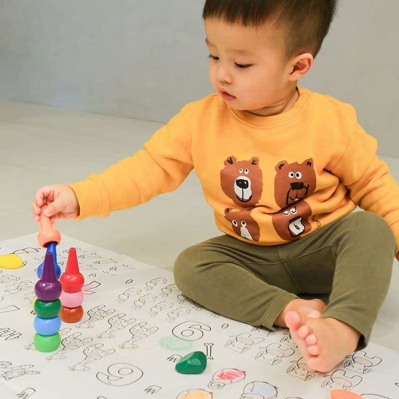 【AOZORA】日本BabyColor兒童安全積木蠟筆 (12色)
