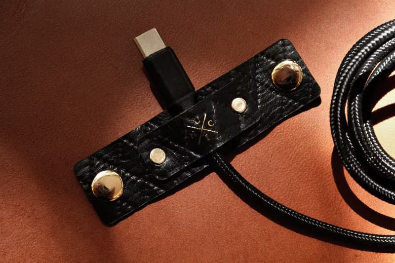 UNIC經典菱格紋磁扣集線器 / 真皮收納線扣 /耳機捲線器
