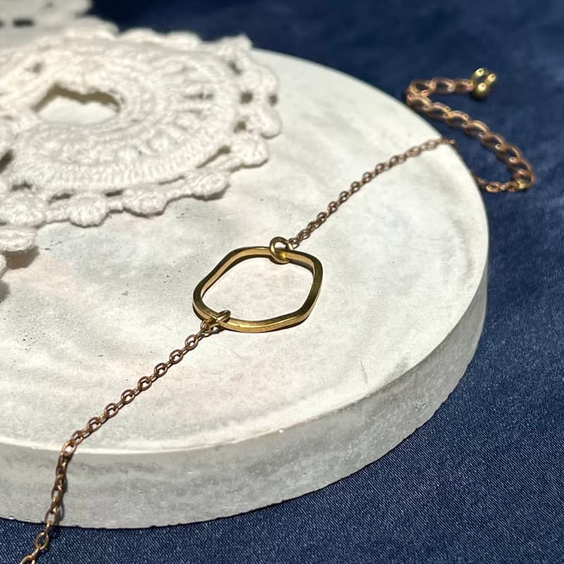 老林雜貨 | 不規則圈圈黃銅手鍊