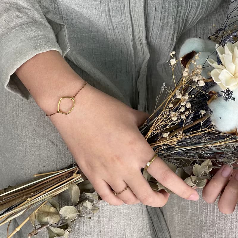 老林雜貨 | 不規則圈圈黃銅手鍊