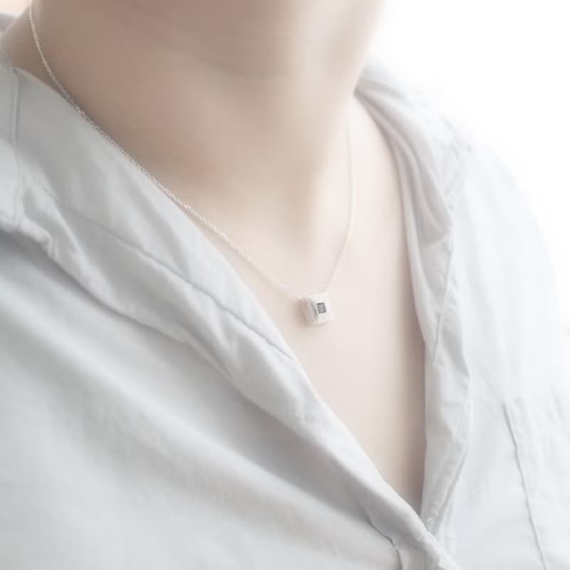 Tile Stone Necklace 925 Sterling Silver September Birthstone