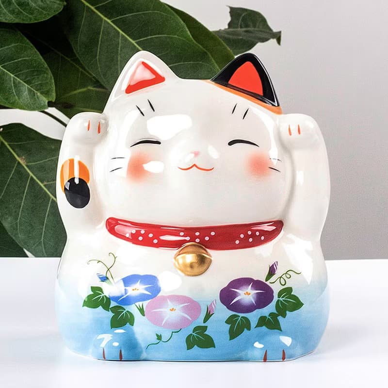 日本藥師窯招財貓可愛貓咪金魚陶瓷蚊香爐蚊遣器裝飾擺件禮物