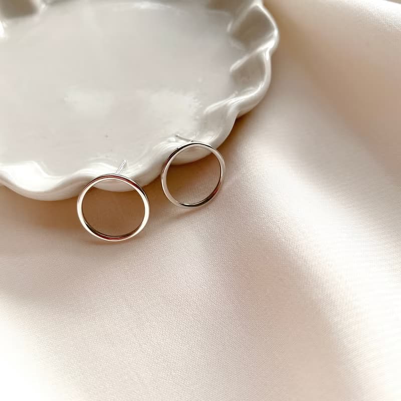 我是圓 -純銀耳環-可改夾