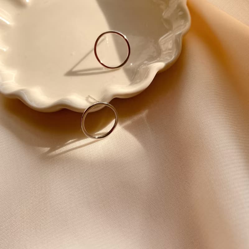 我是圓 -純銀耳環-可改夾