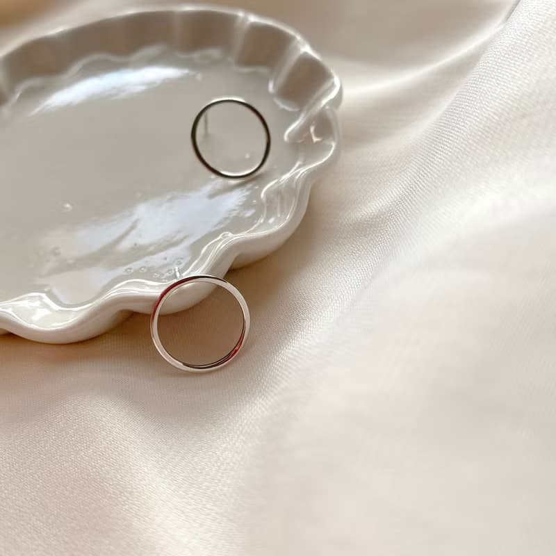 我是圓 -純銀耳環-可改夾