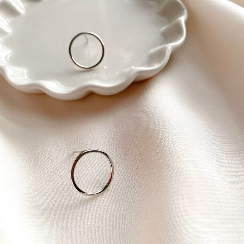 我是圓 -純銀耳環-可改夾