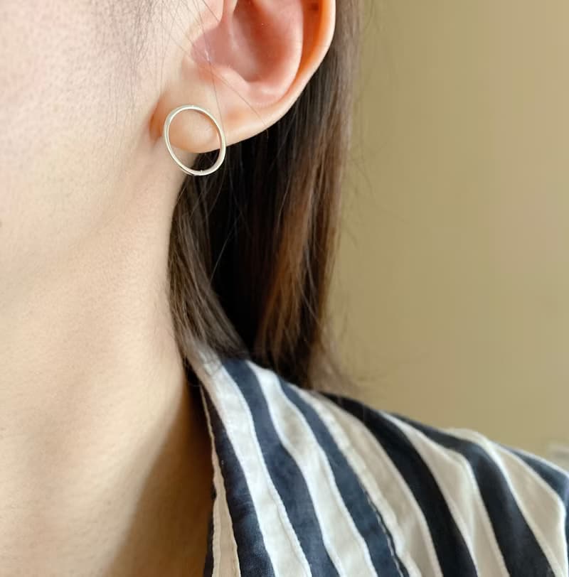 我是圓 -純銀耳環-可改夾