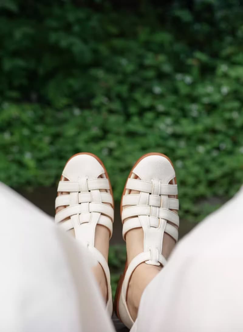 復古文青 羅馬編織涼鞋 白色/巧克力色/黑色