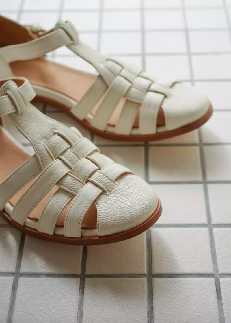 復古文青 羅馬編織涼鞋 白色/巧克力色/黑色