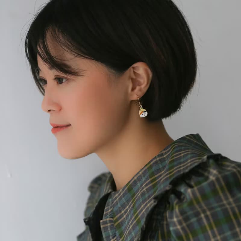 鳳梨小貓 啃著一片小西瓜兒  鳳梨 西瓜 新年禮物 夾式耳環