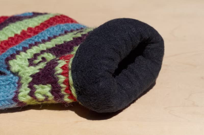 情人節禮物 創意禮物 限量一件手織純羊毛針織手套 / 可拆卸手套 / 內刷毛手套 / 保暖手套(made in nepal) - 鮮豔南美森林 民族圖騰