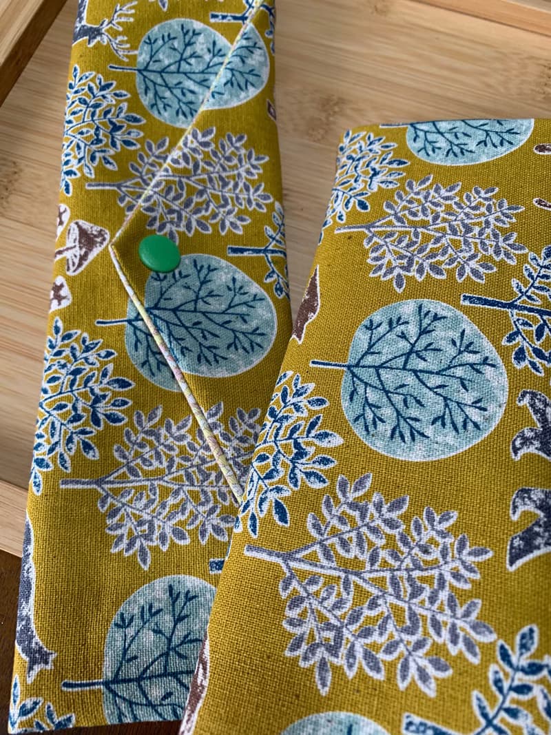 文青風環保純棉筷袋 ~ 竹林深處 耀眼黃 潮物 收納 手作餐具袋 禮