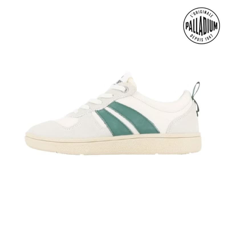 PALLADIUM PALLACUP FLAME LTH 復古休閒鞋 白/綠 74485
