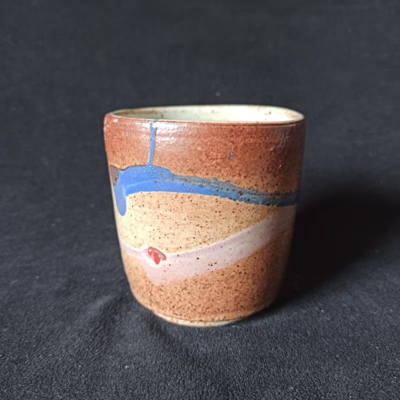 多彩釉陶燒茶水杯手拉胚