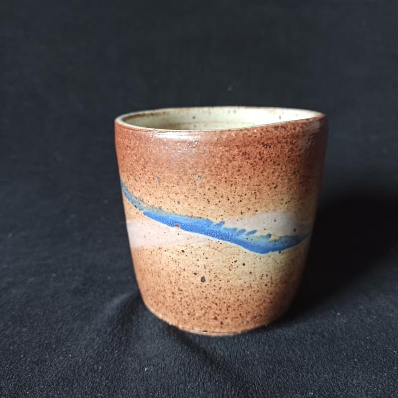 多彩釉陶燒茶水杯手拉胚
