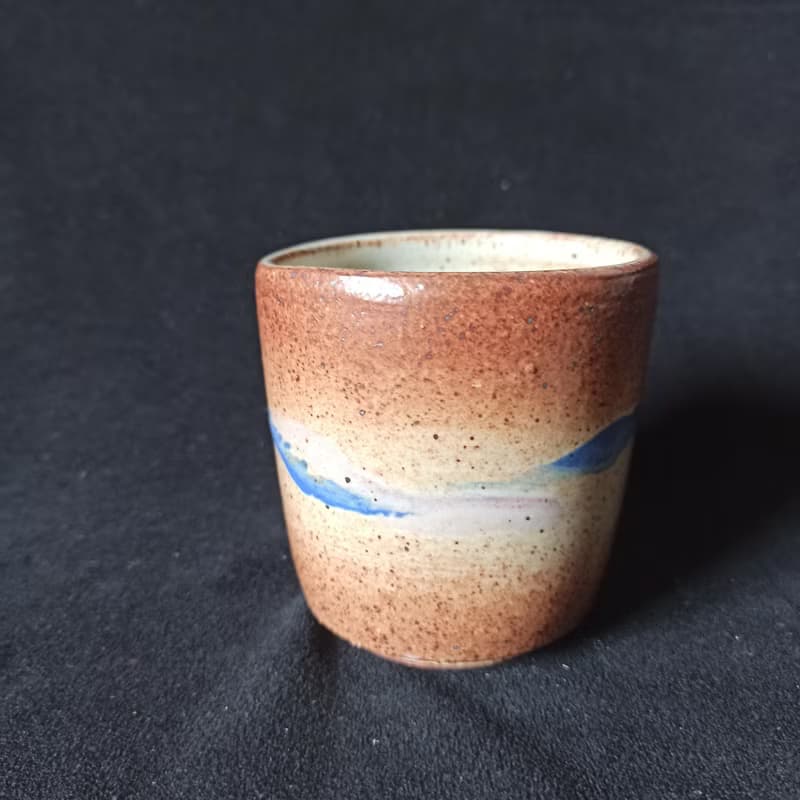 多彩釉陶燒茶水杯手拉胚