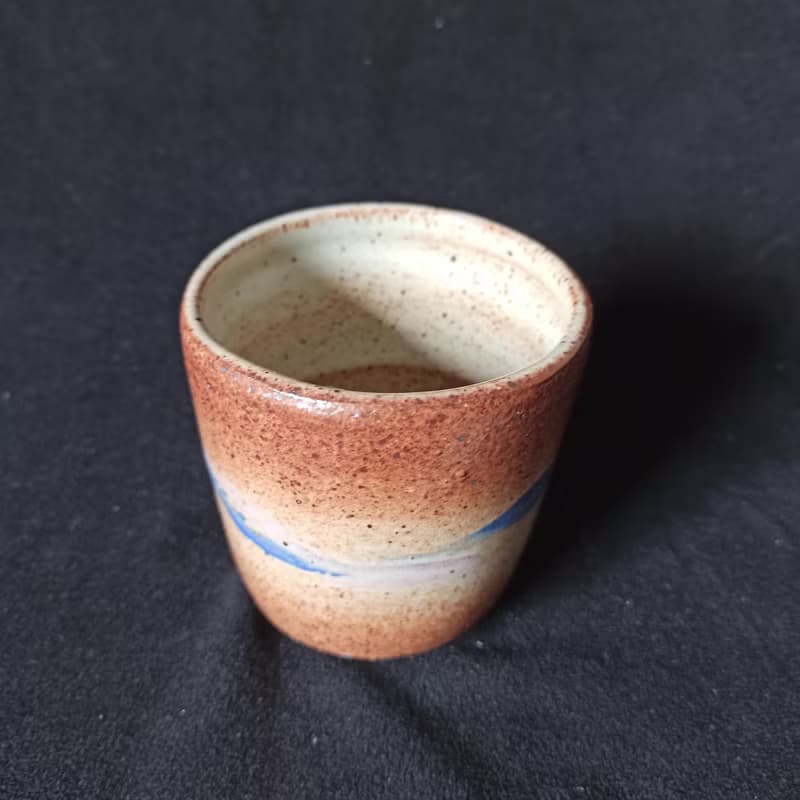 多彩釉陶燒茶水杯手拉胚