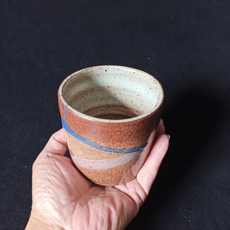 多彩釉陶燒茶水杯手拉胚