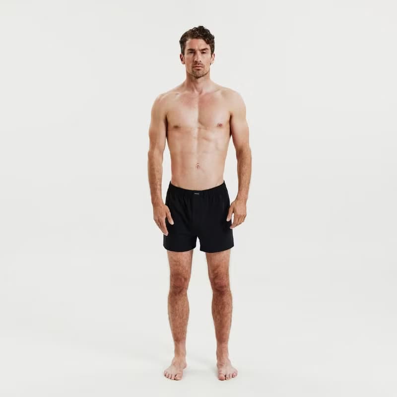 Bread & Boxers 兩件組 Jersey Boxer 柔彈平口內褲 - 黑