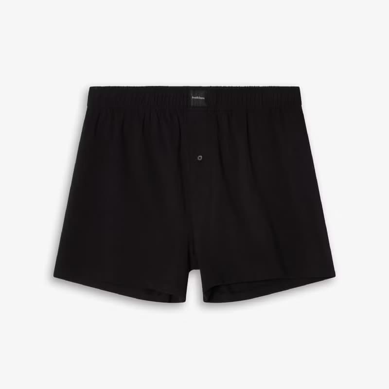 Bread & Boxers 兩件組 Jersey Boxer 柔彈平口內褲 - 黑