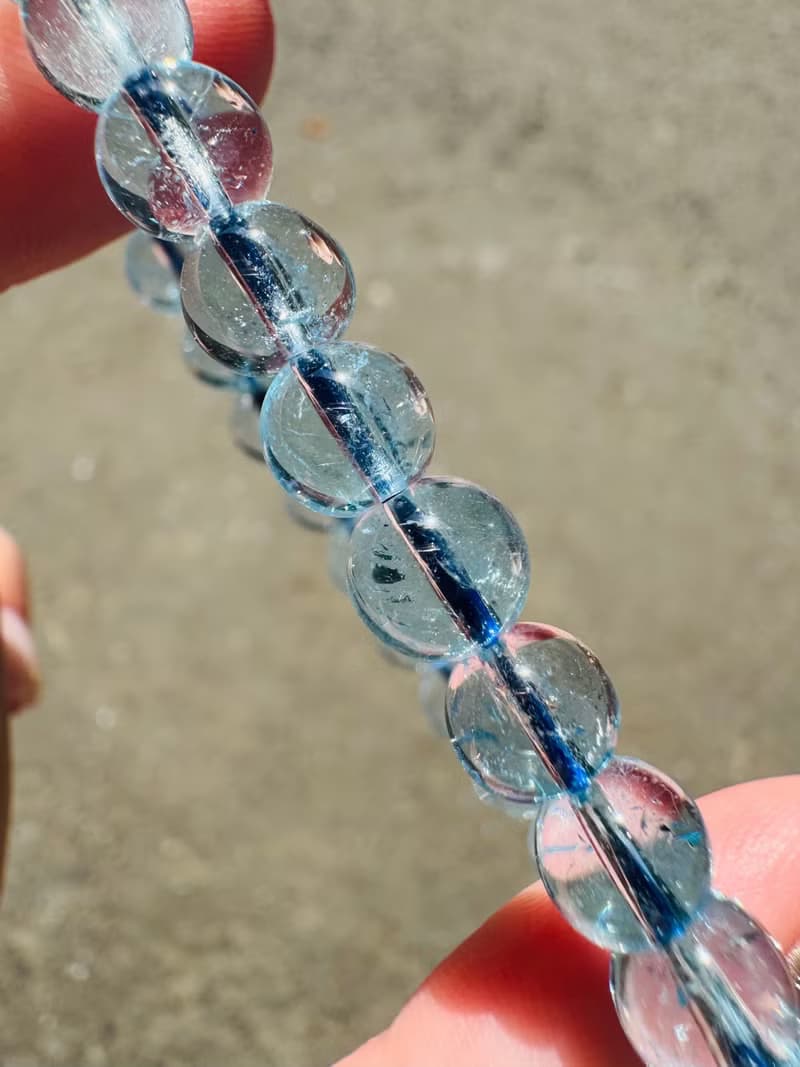 天空藍托帕石水晶6.5-6.8mm15.10g消除悲傷增加自信快樂吸引財富